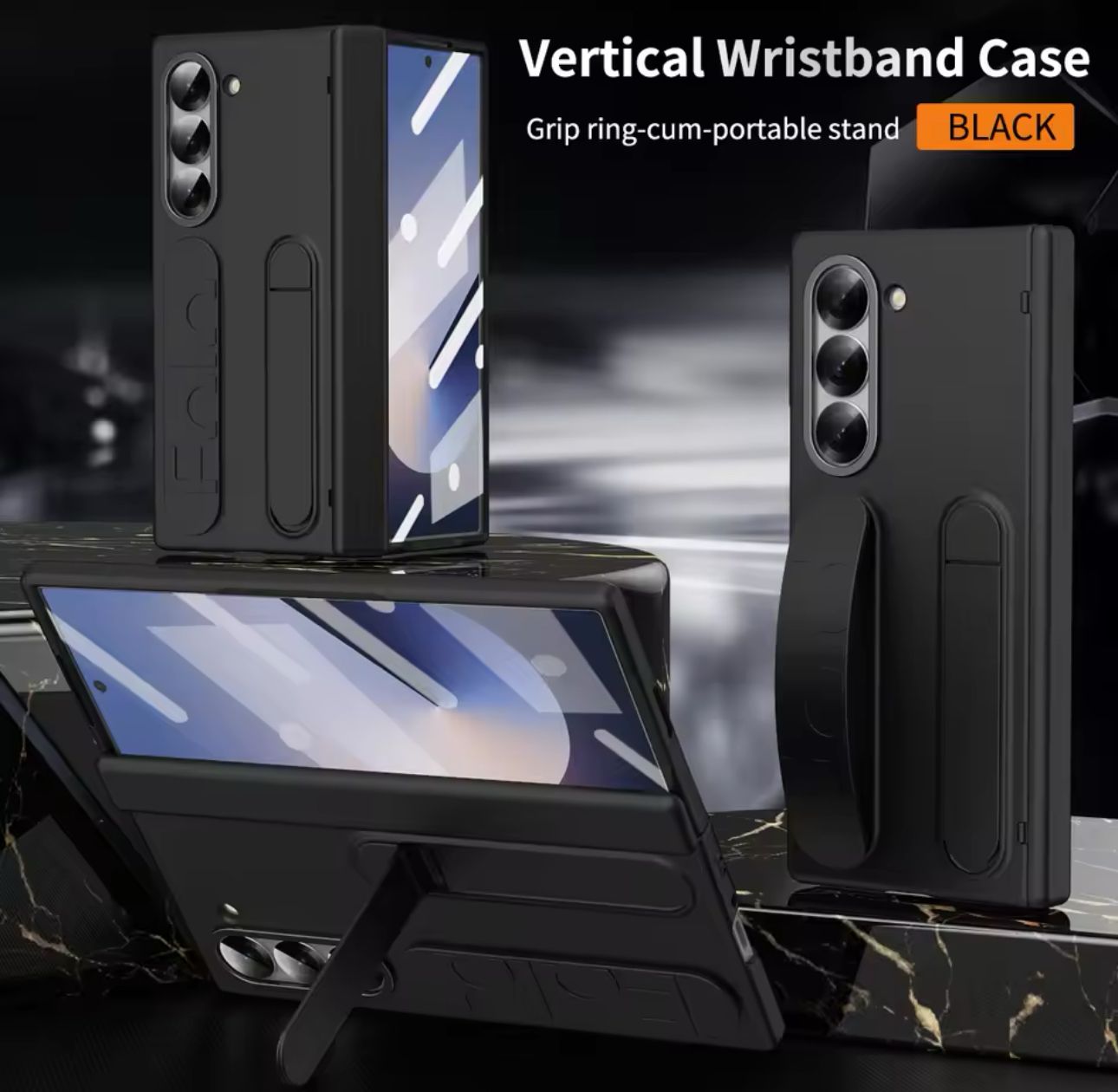 Wristband Holder Hinge Case WithSlot Full Screen Protective Cover Samsung Z Fold 5