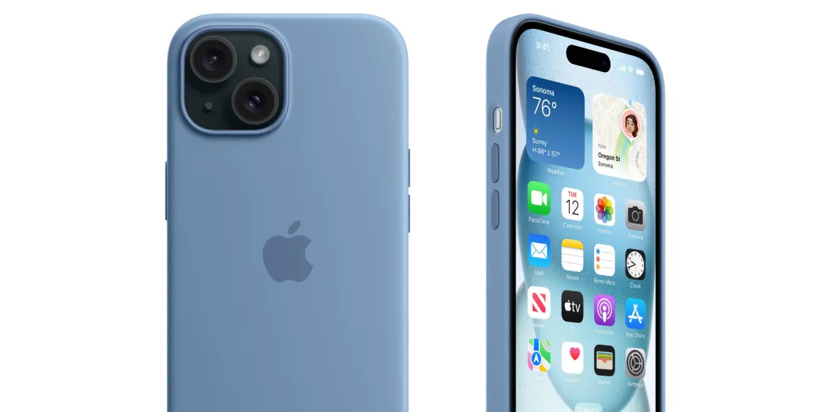 iPh 15Plus Winter Blue Silicon Case