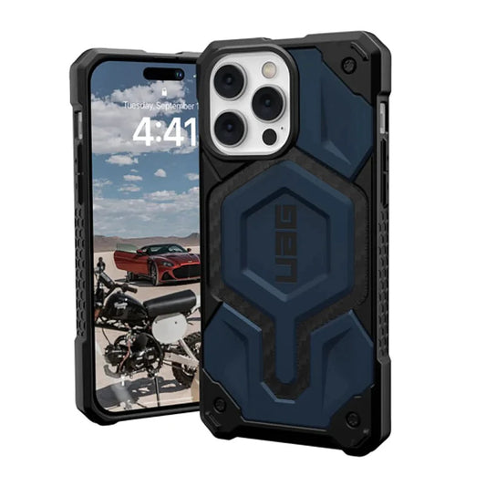 iPhone 15 pro Monarch Pro Carbon Protective Case With Magsafe Blue